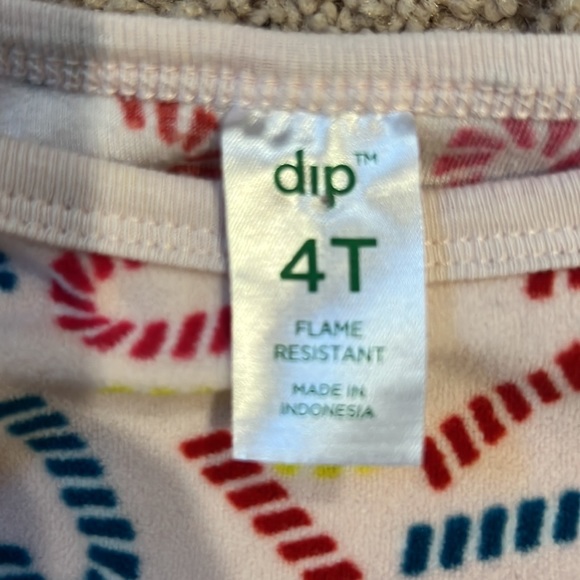 Dip Pink Candy Cane Pajamas 4T - Picture 2 of 3